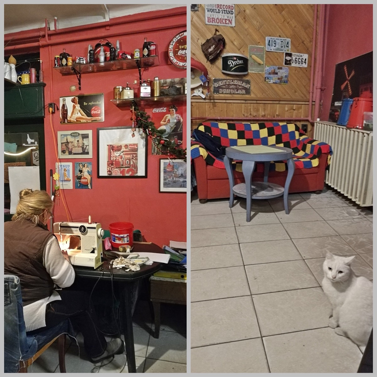 Kocsmaturista - budapesti kocsmatúra olasz szemmel - Árnyas Söröző, varrógép akcióban és a Ház macskája - Kocsmaturista