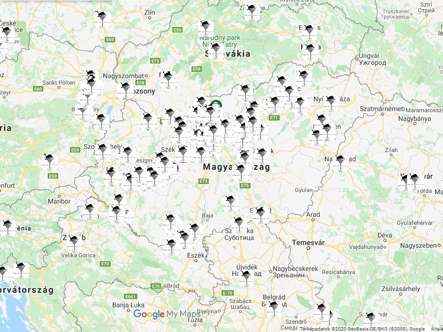 Kocsmaturista összesített térkép - 2020 November